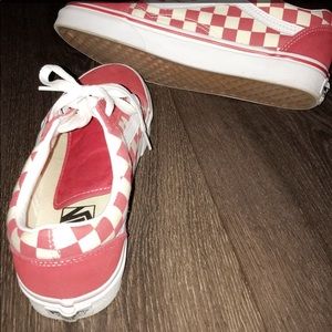 checkered red vans